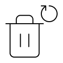 Bin icon with an arrow forming a circular motion above it, suggesting restore or undo delete.